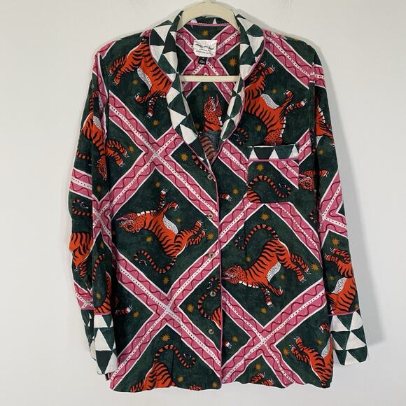 Anthropologie Other - Anthropologie Corinne Lent Tigress Flannel Pajama Sleep‎ Top Shirt Tiger Medium